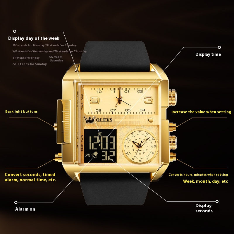 Multifonctionnel Sports Timing Mouvement Quartz Montre électronique
