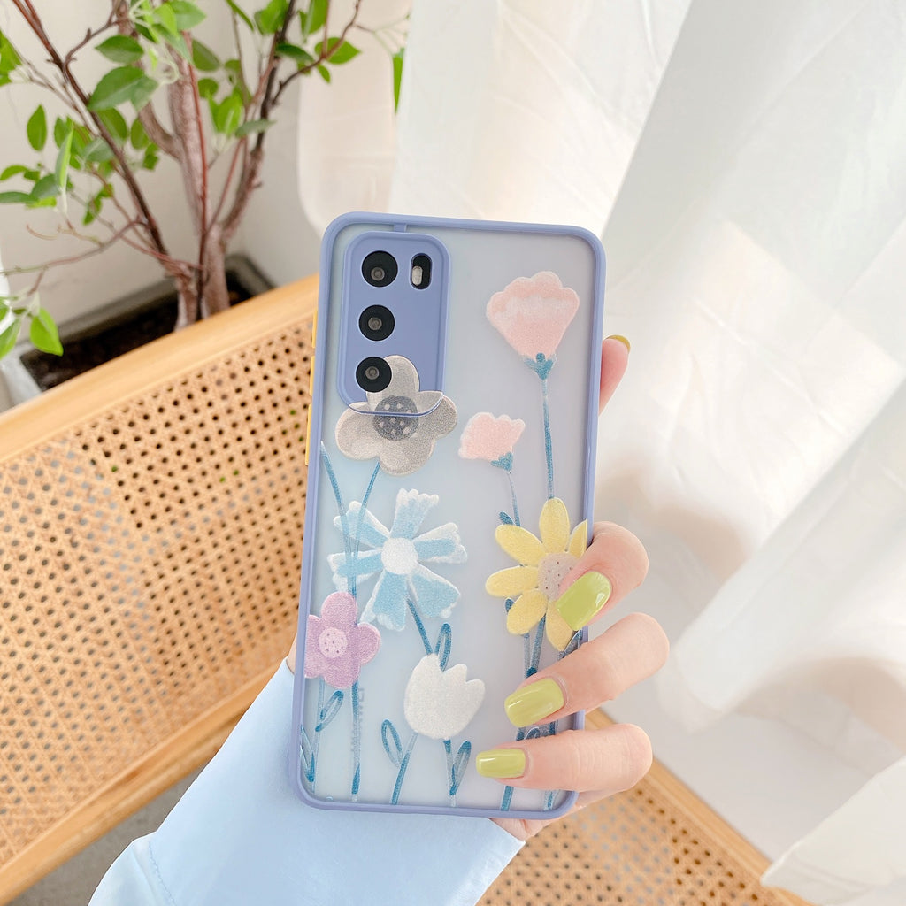 Étui de téléphone à fleurs embossé