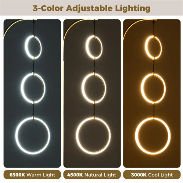Lampe de sol LED à 3 cercles
