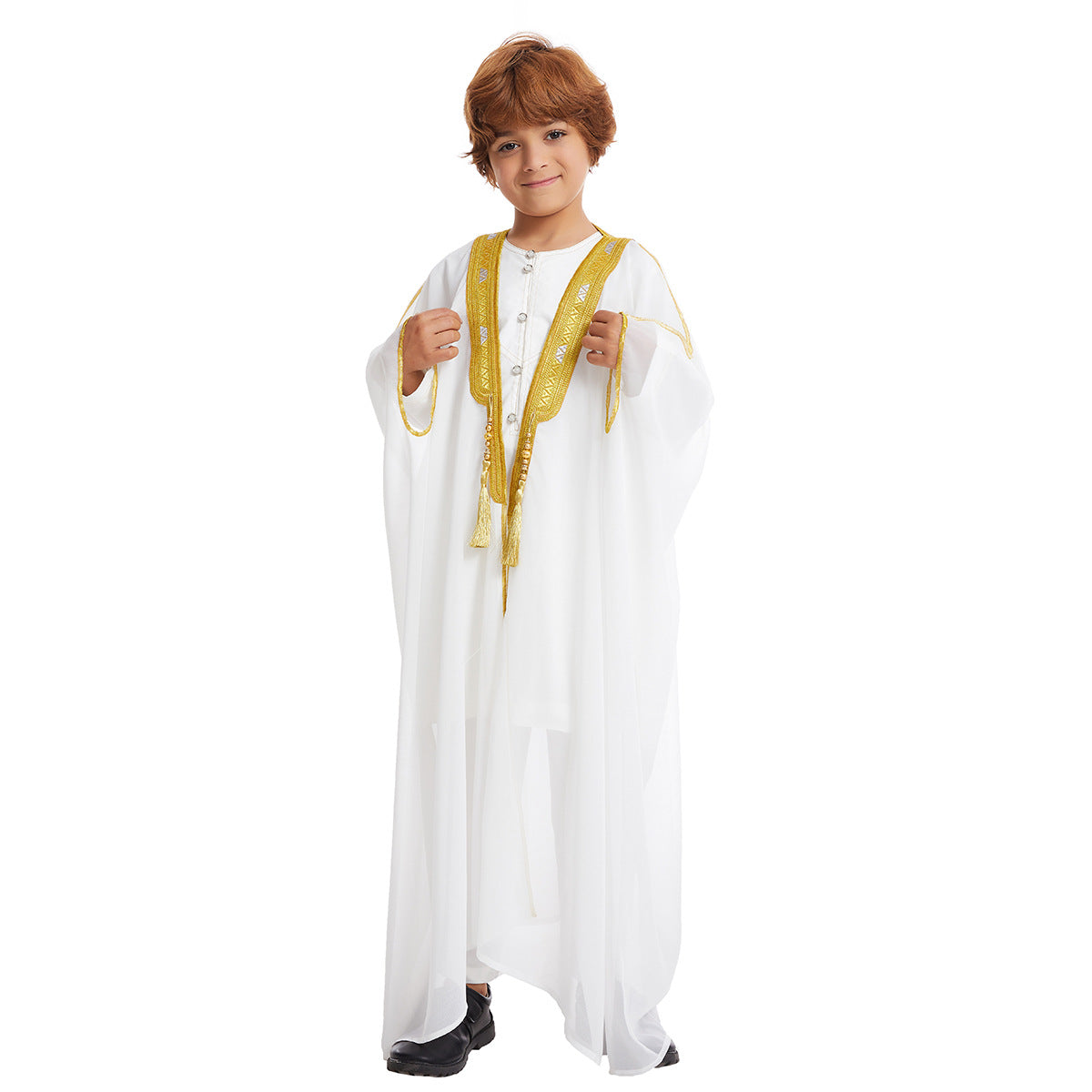 Costume ethnique brodé à manches longues pour garçons
