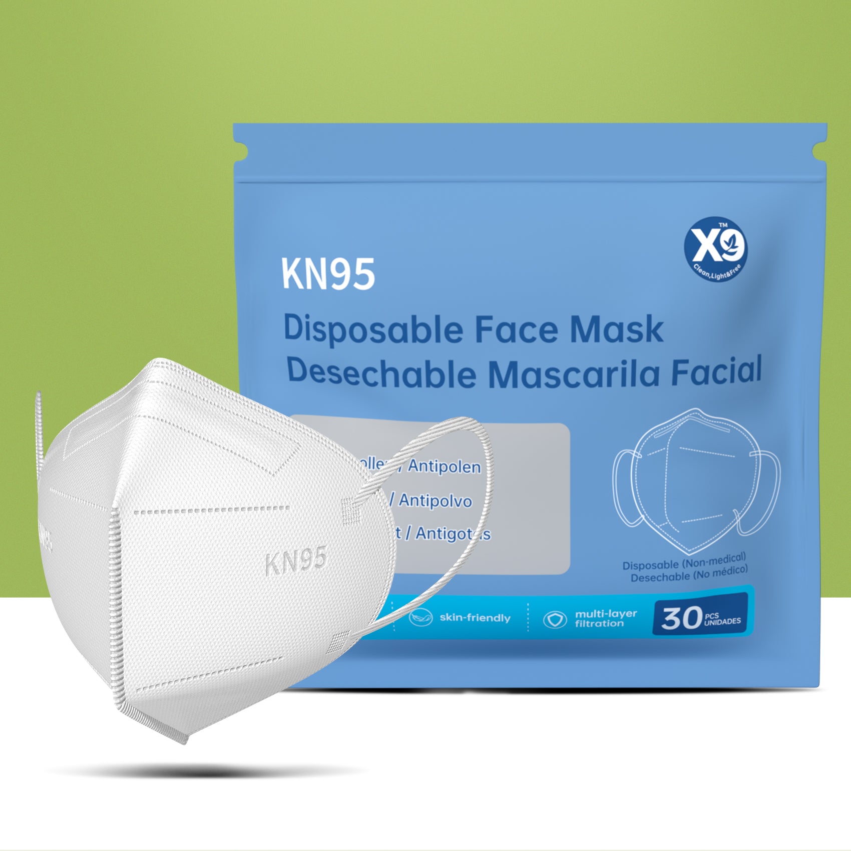 KN95 Masque plat jetable