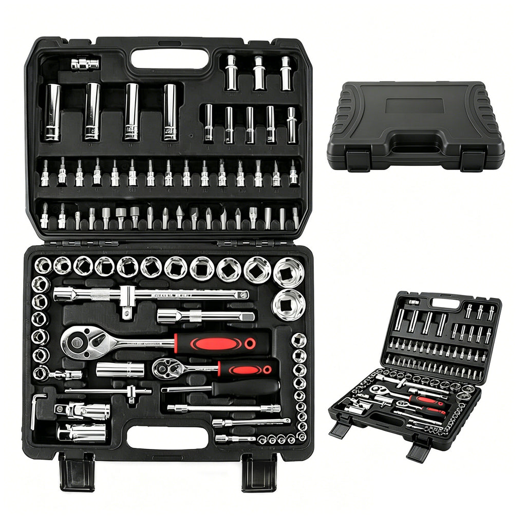 94 Pièces 1 2 & 1 4 Ensemble de prises de commande de visseuse Kit d'outil de clé de Bits