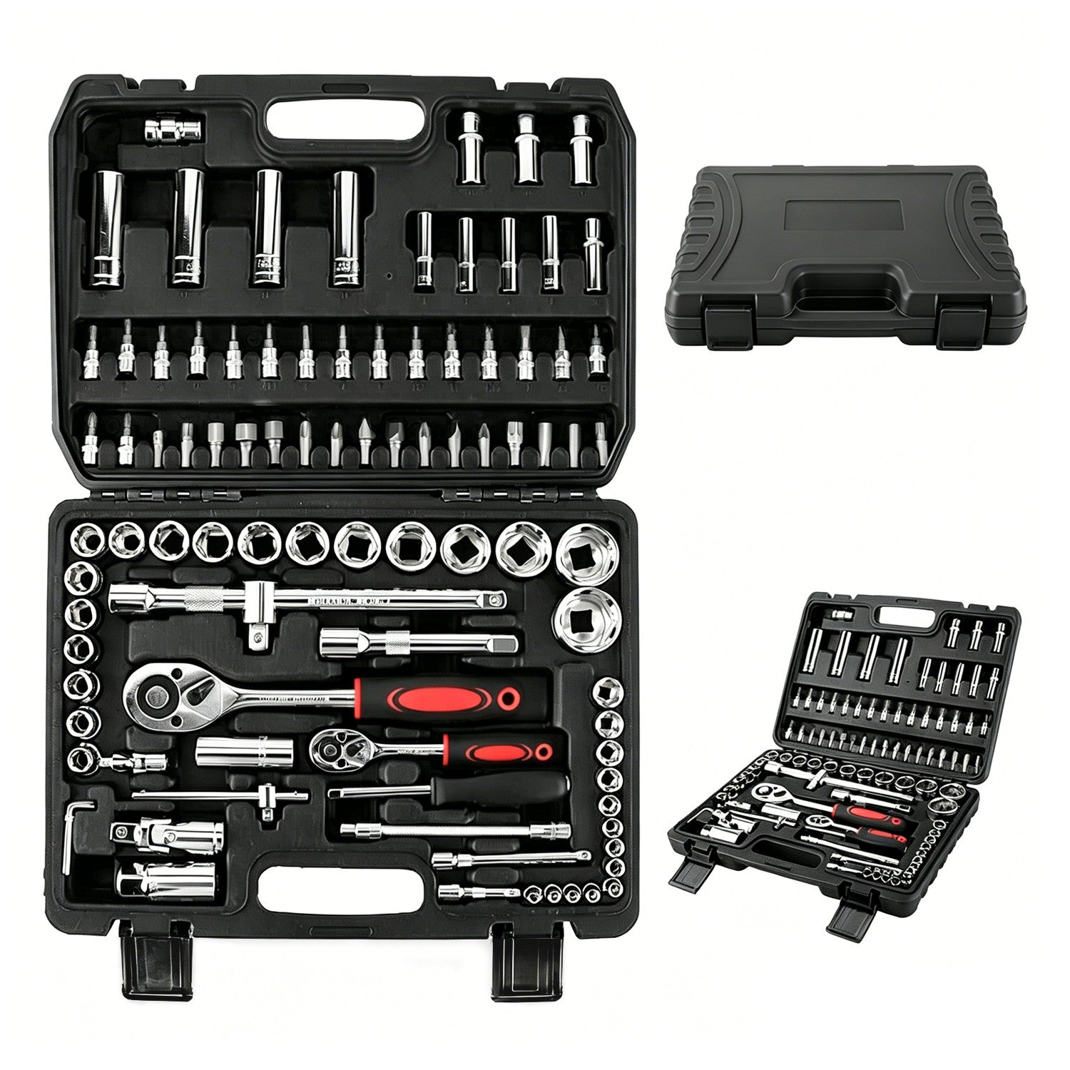 94 Pièces 1 2 & 1 4 Ensemble de prises de commande de visseuse Kit d'outil de clé de Bits