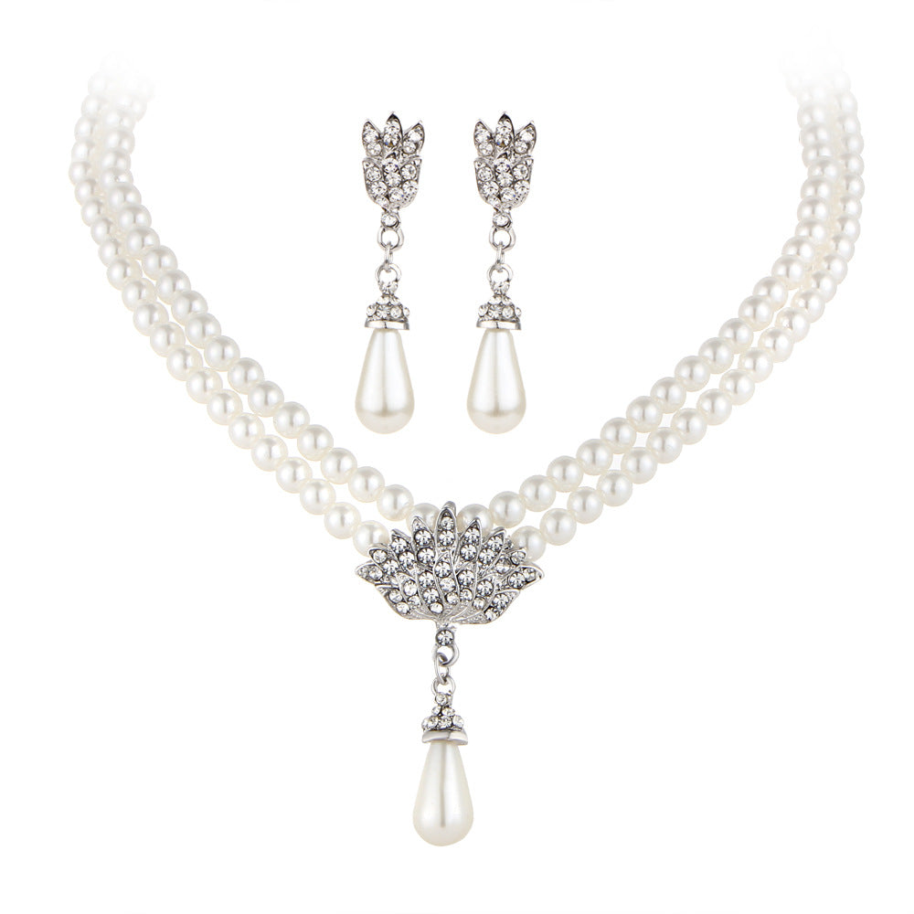 Bijoux perle de mariée en cristal diamant collier de collier courte clavicule