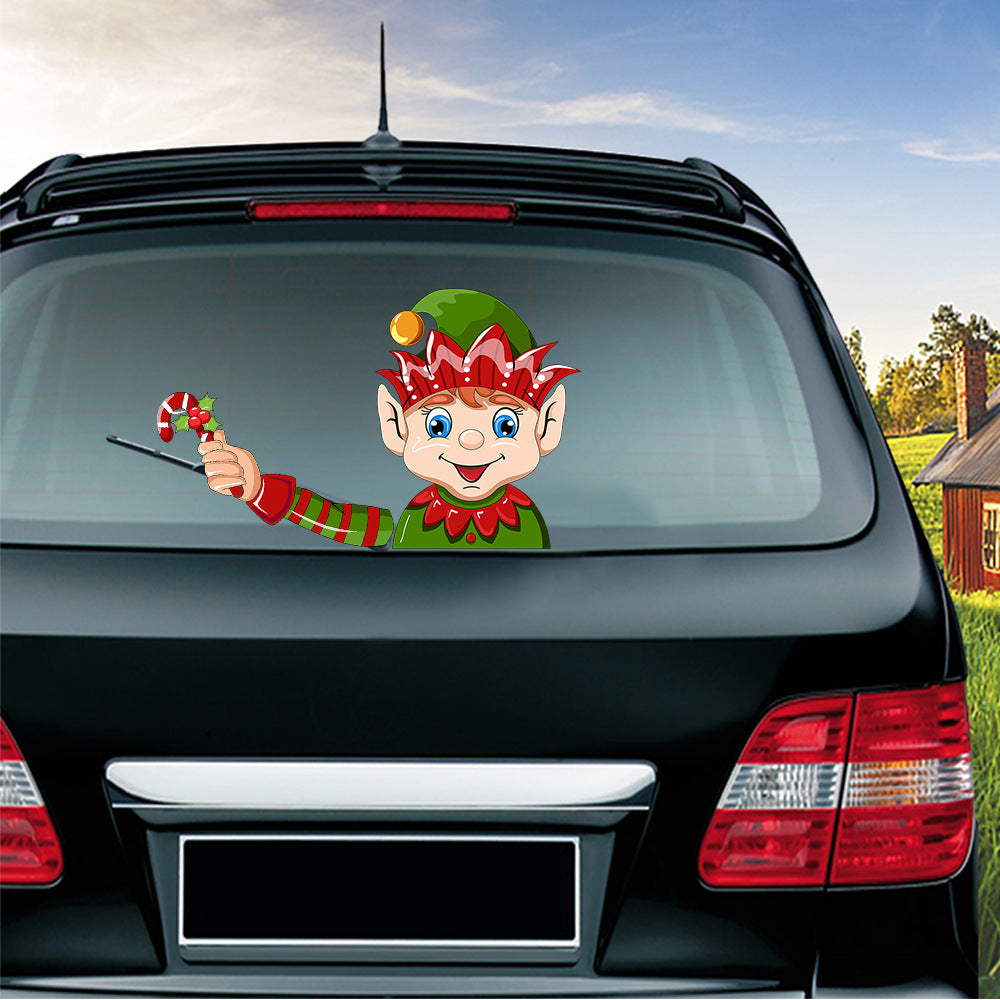 Populaire essuie-glace Santa Claus autocollant peut enlever la voiture arrière essuie-glace Sticker Car Sti