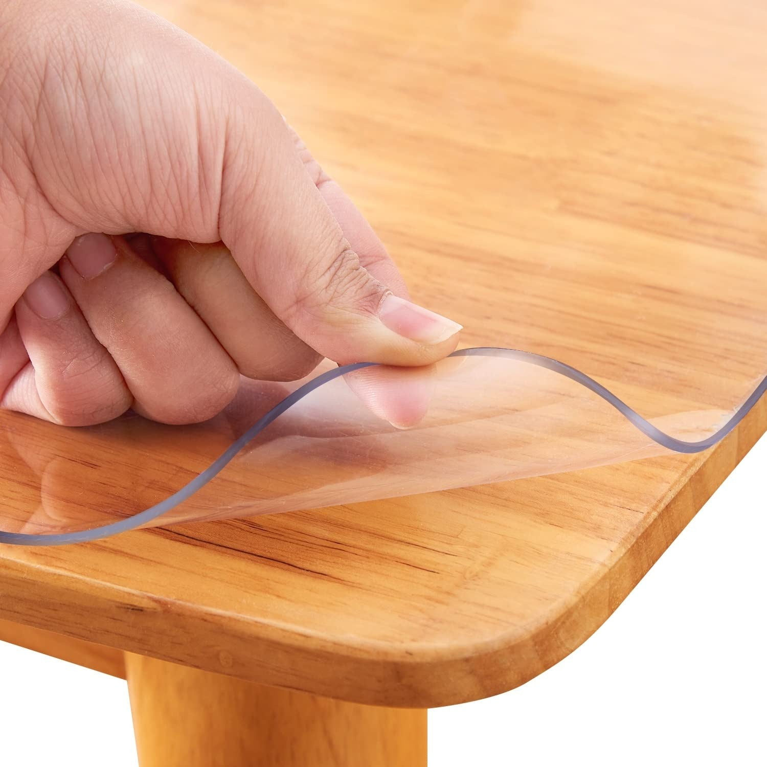 Protecteur de table transparent -1,5mm Épaisseur étanche Couverture de table en PVC résistant pour Dinin