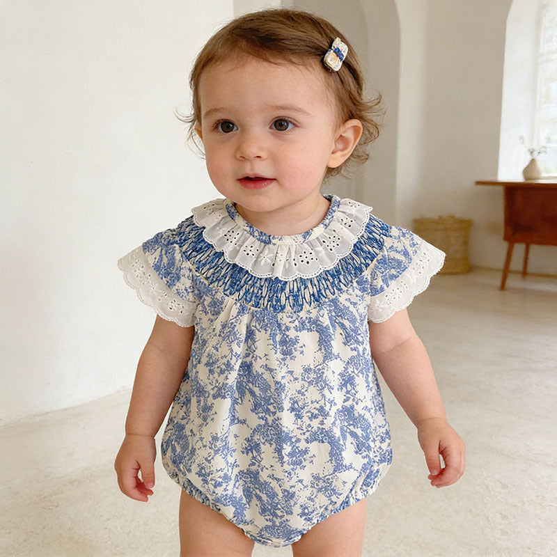 Romper Floral Léger Pour Bébé Filles