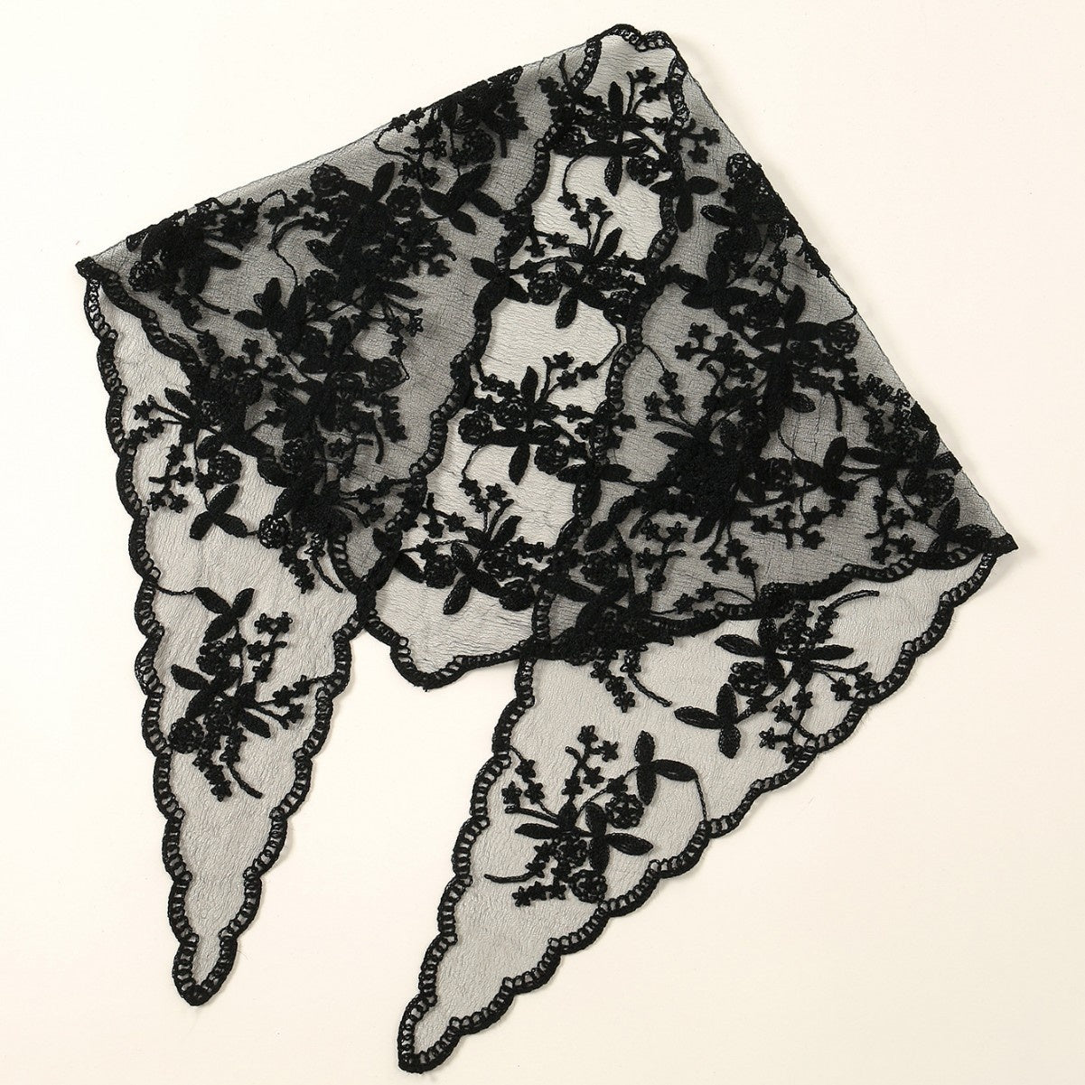 Dentelle florale mariée Triangular Binder Couleur solide Veil mariage Dentelle Veil femmes