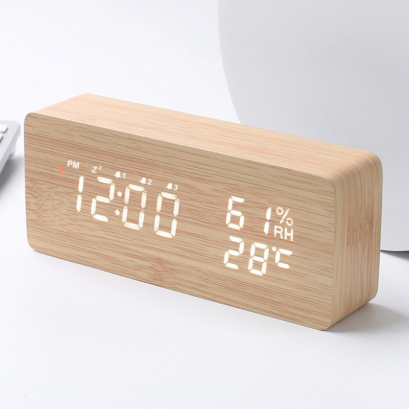 Intelligent Radio Control Clock LED bois électronique température numérique et humidité