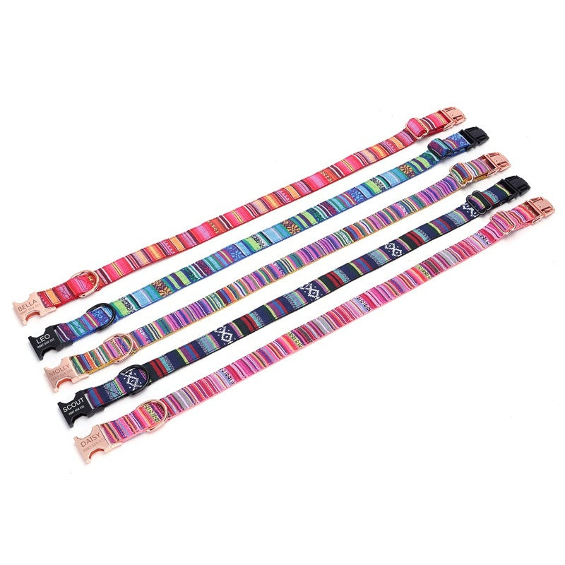 Collier à carreaux à rayures bohème en nylon personnalisé