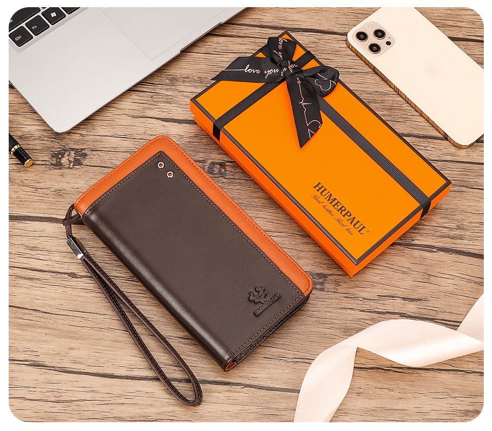 Full-grain leather retro wallet