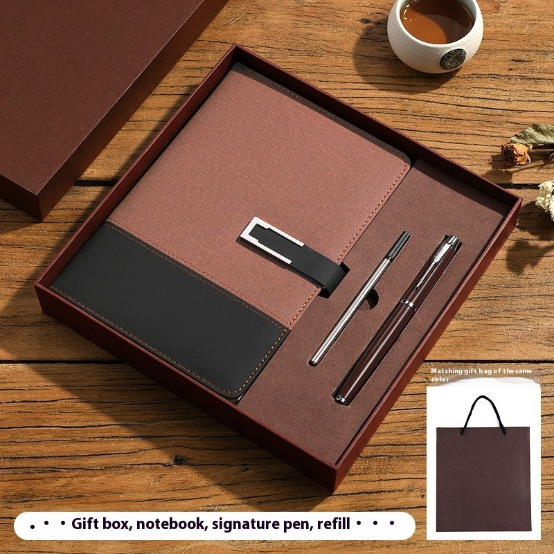 Carnet de notes d'affaires en cuir souple Ensemble cadeau de haute qualité