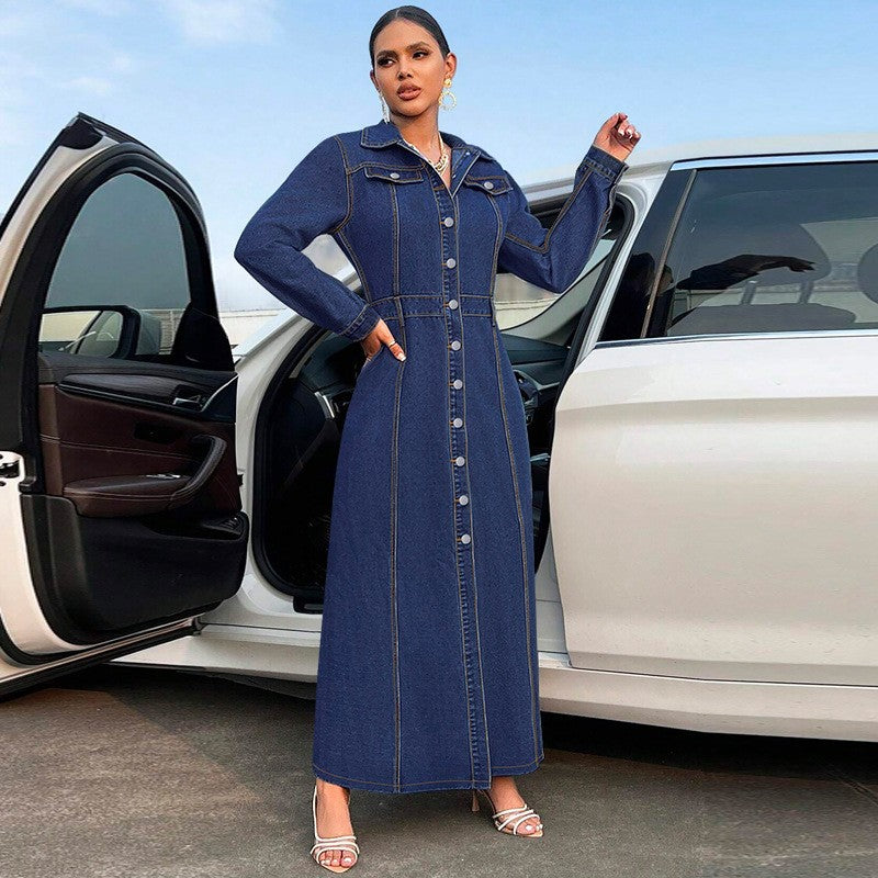 Vêtements pour femmes de style européen et américain plus-taille avec design bouton-down