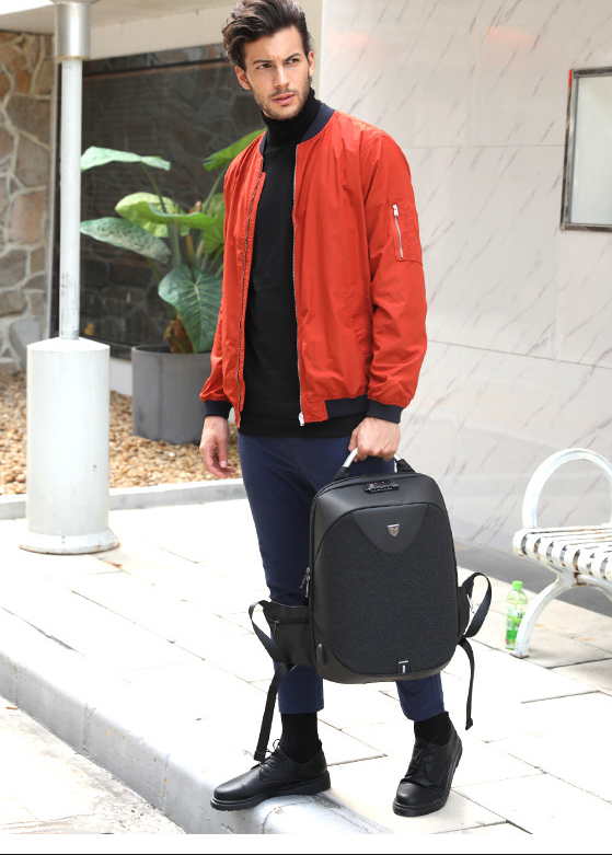 Sac à bandoulière double homme multi fonction antivol 15,6 pouces ordinateur packag
