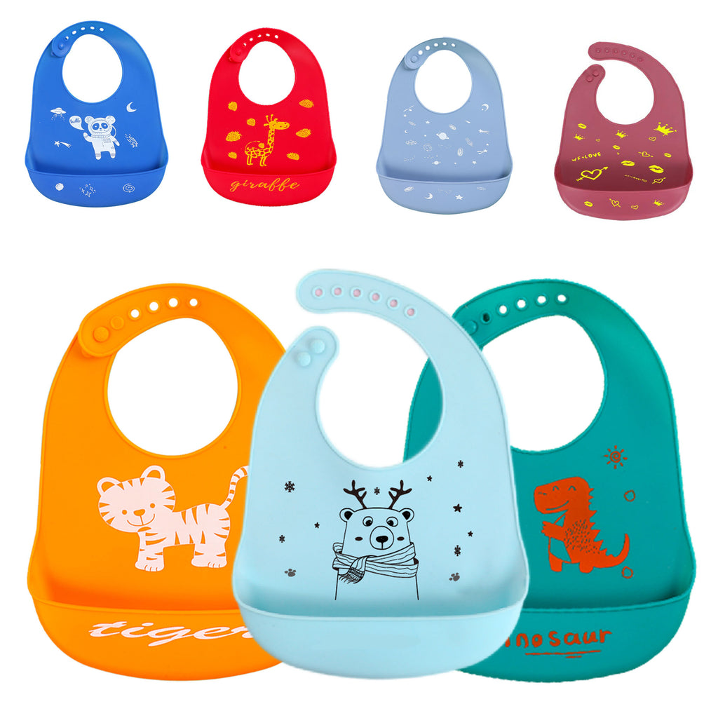 Bébé dessin animé créatif imprimé silicone Bib