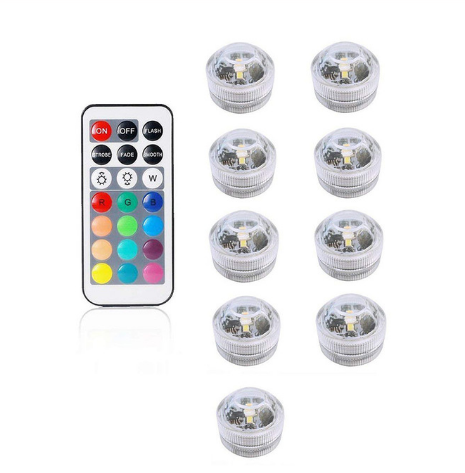 Télécommande lumière plongée 3CM diamant torsion couleur rouge vert bleu blanc chaud blanc w
