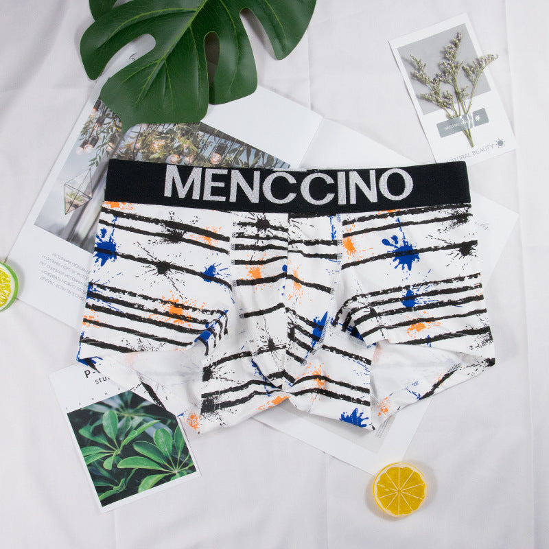 Sous-vêtements pour hommes Cotton Imprimé Low Waist Sports Boxers respirants