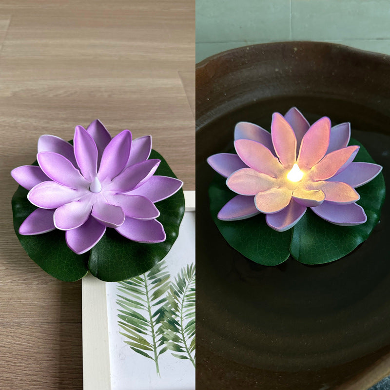 Floating eau induction Lotus coloré imperméable petite lampe de nuit