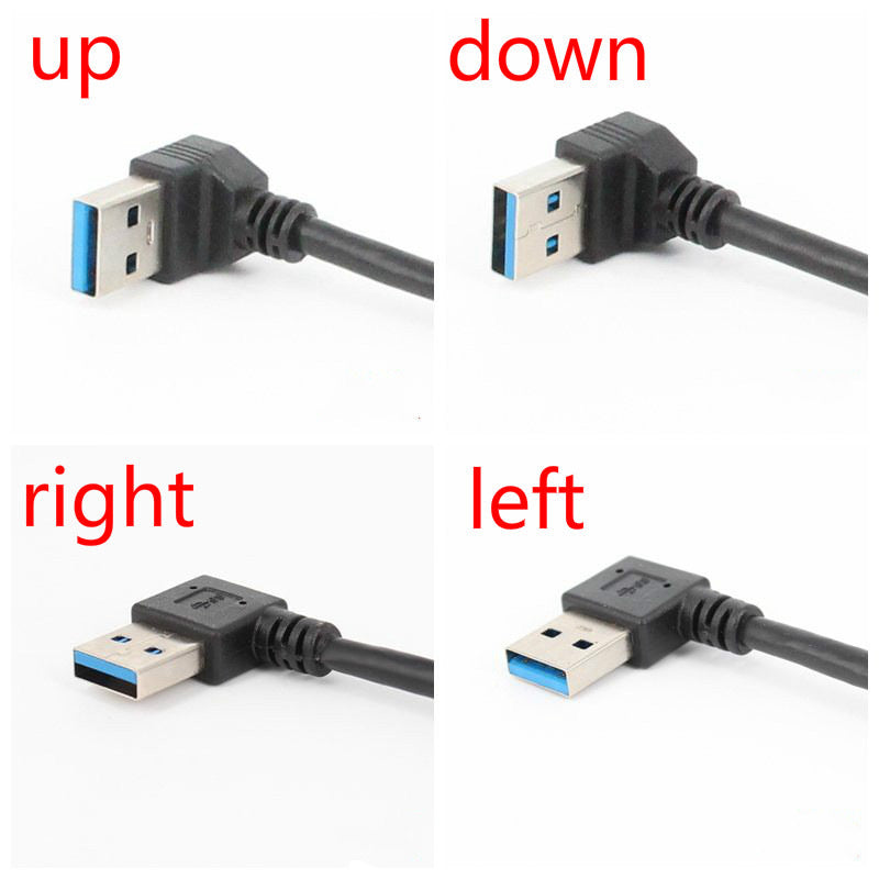 Extension cable with 90-degree bends in all directions