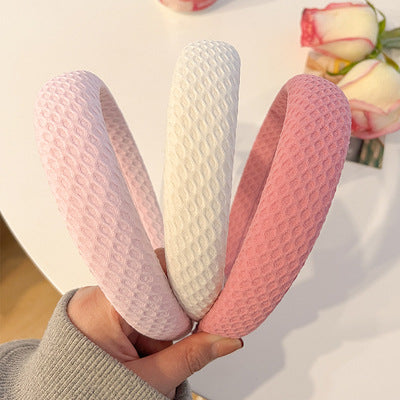 Candy Colored large bande de cheveux Brimmed pour les femmes avec haut dessus de crâne