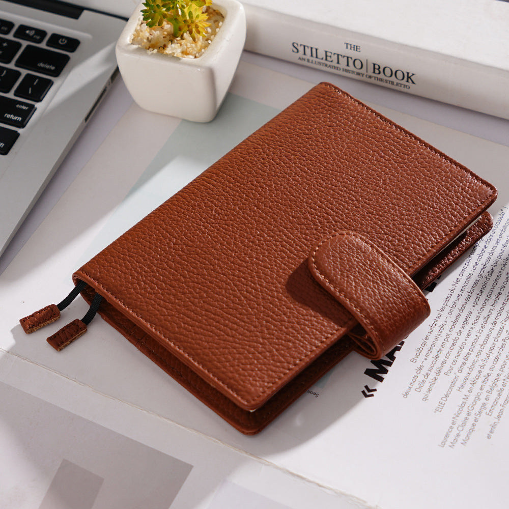 Carnet de notes en cuir Motif Lychee Couche de tête Cowhide A6 Carnet de notes en cuir