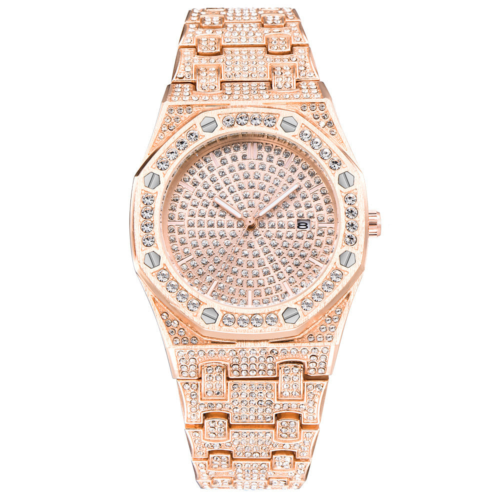 Montre quartz en alliage d'acier de mode