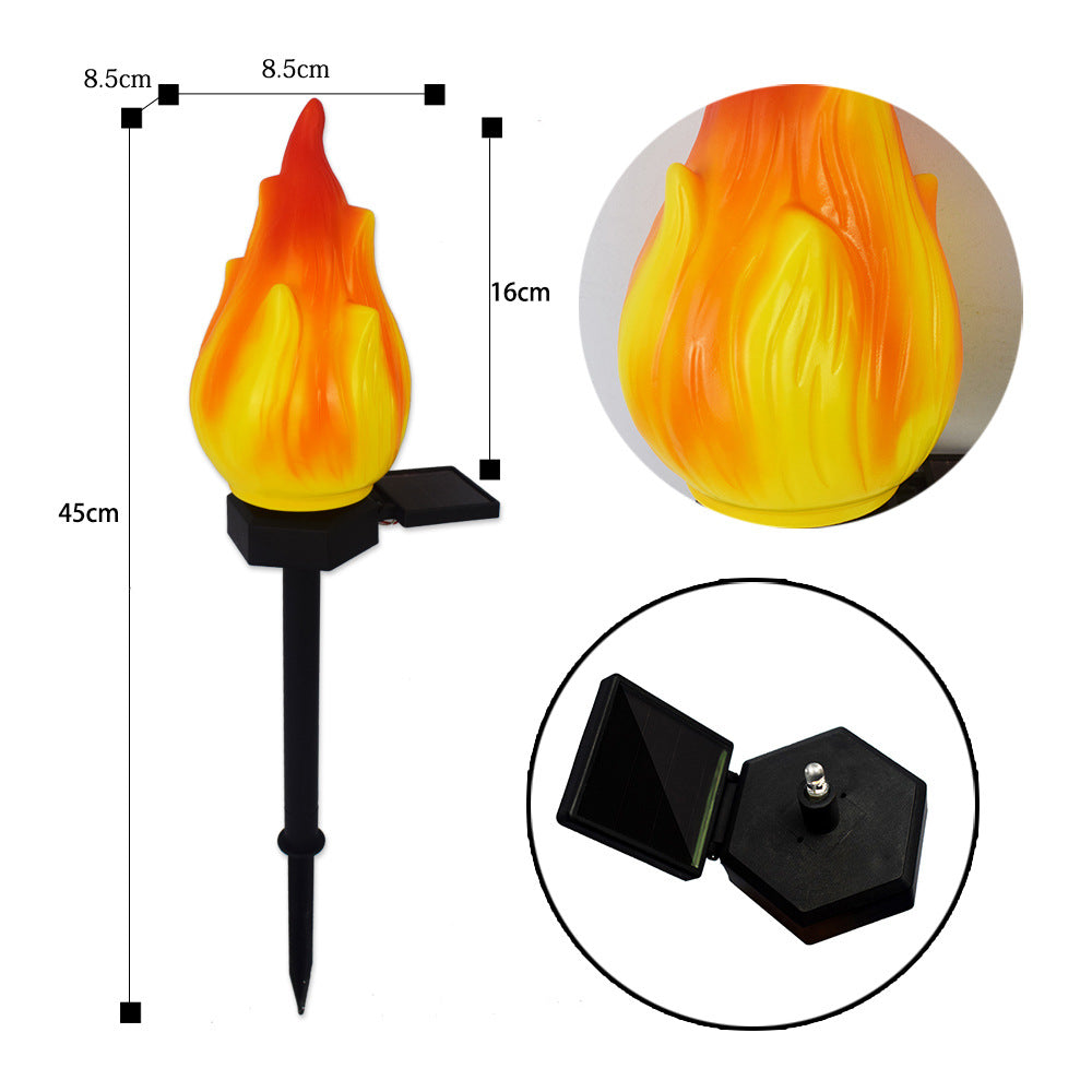 Décoration de cour pour lampe à flamme solaire de simulation