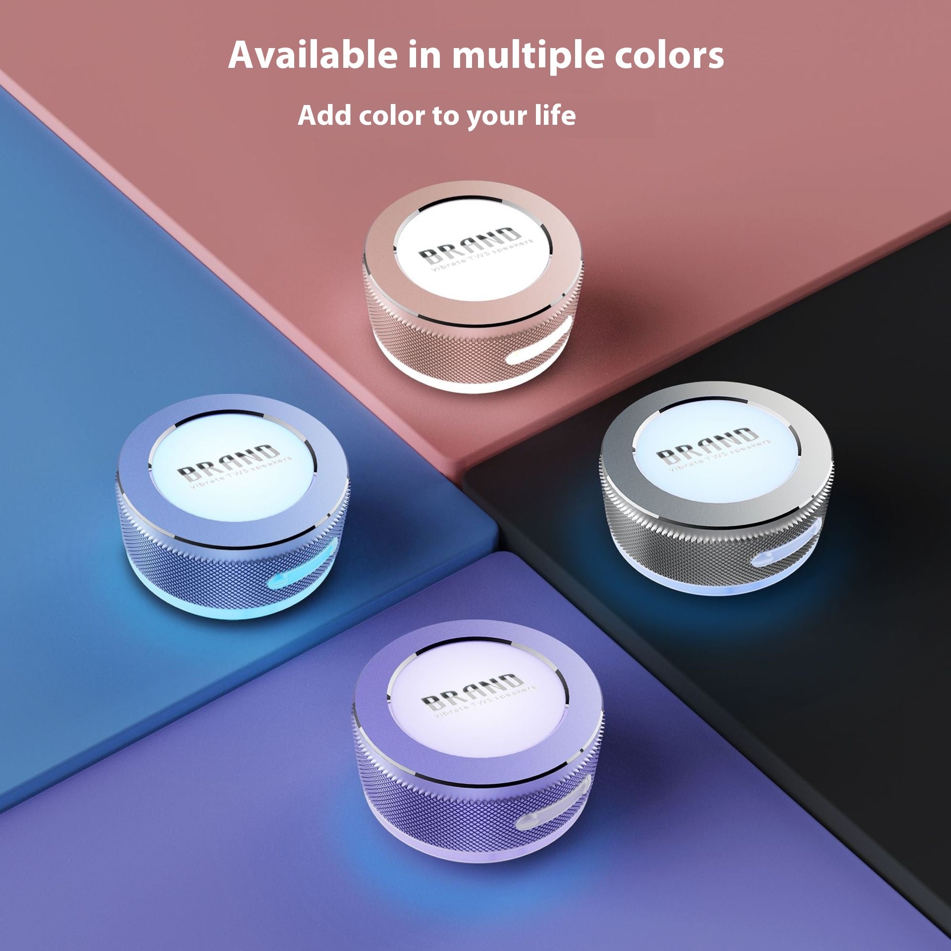 Haut-parleurs de conduction sans fil Bluetooth Vibration Haut-parleur avec lumière LED couleur P