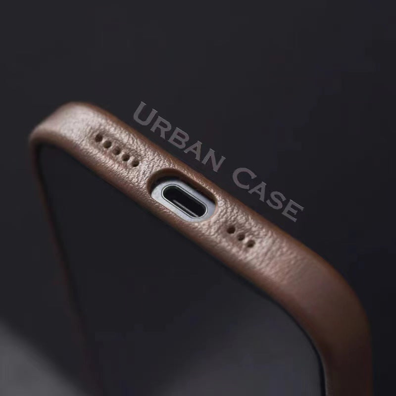 Boîte de téléphone en cuir véritable magnétique Drop Proof