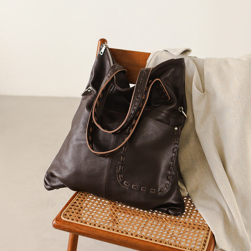 Sac croisé à épaule en cuir pané de légumes