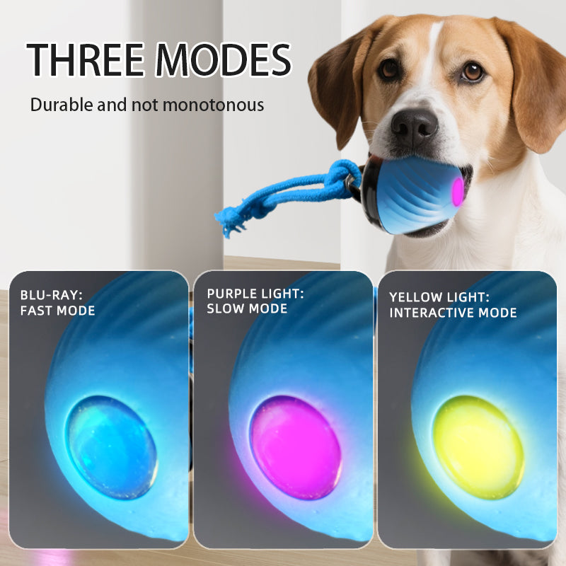 Smart Dog Chat Toy Ball Electronic Interactive Pet Toy Moving Ball Rope USB 3 Modes Automat