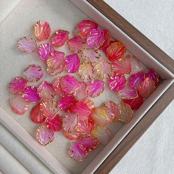 Perles de feuille de coquillage en or gradué