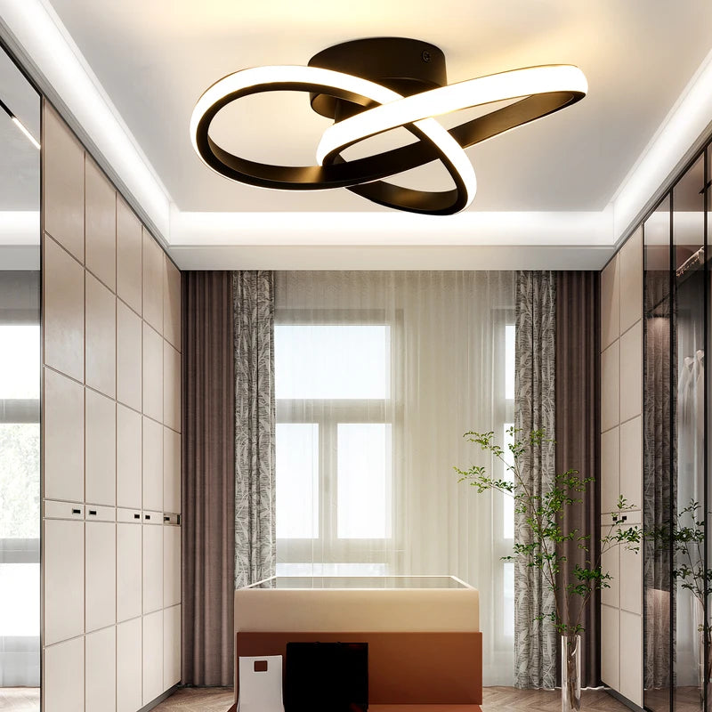 32W LED Plafond lumière 3 couleurs Dimmable Curly Flower Design pour salle de bain salon Kitche