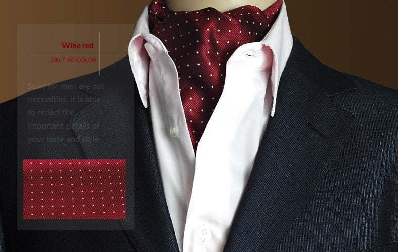Echarpe Jacquard formelle pour hommes avec écharpe de cou de pois minuscules