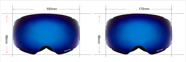 Verres de ski pour hommes et femmes à double couche anti-fog surface sphérique avec ma