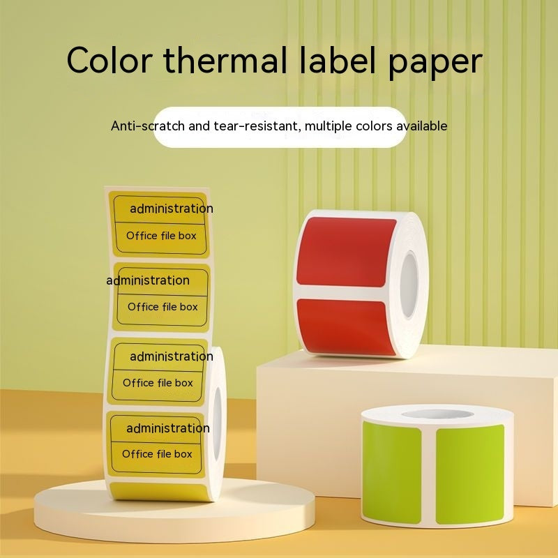Sticker de papier thermique trois-proof Etiquette de couleur imperméable Papier d'impression