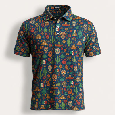 Polo homme avec drapeau national et manches courtes