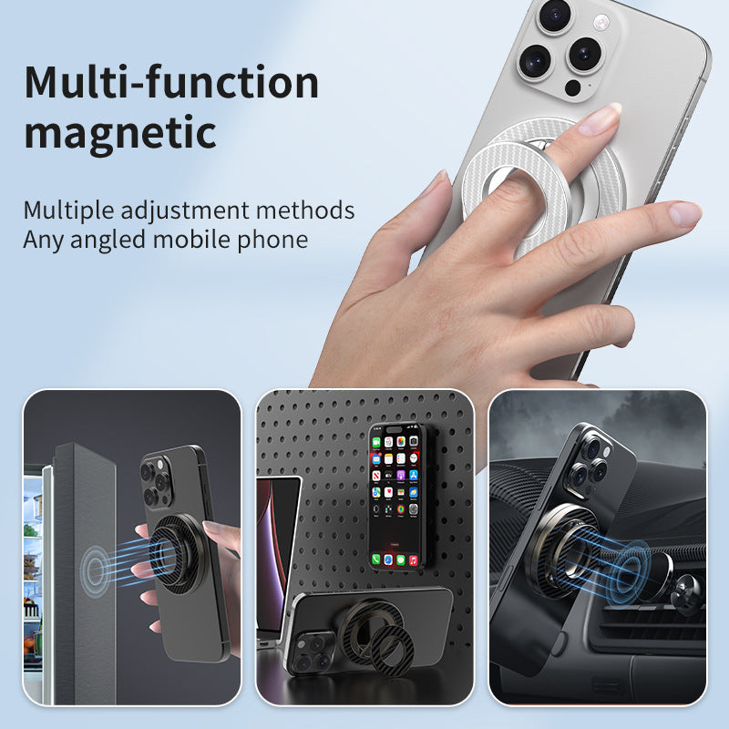 360 Degree Rotating Foldable Car Phone Holder Double-sided Magnetic Ring Attached