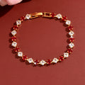 Femmes Multi Couleur Quatre Feuille Clover Bracelet de tennis