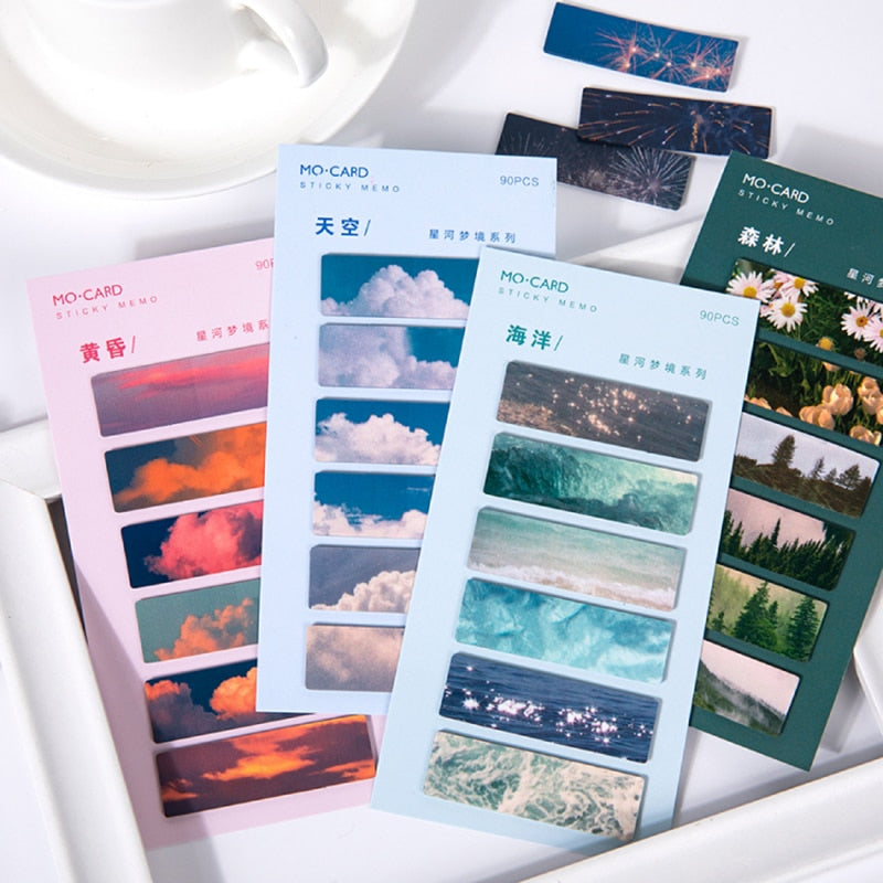 Belle nuit Sky Star Index peut être écrit Marqueur Post-It Notes
