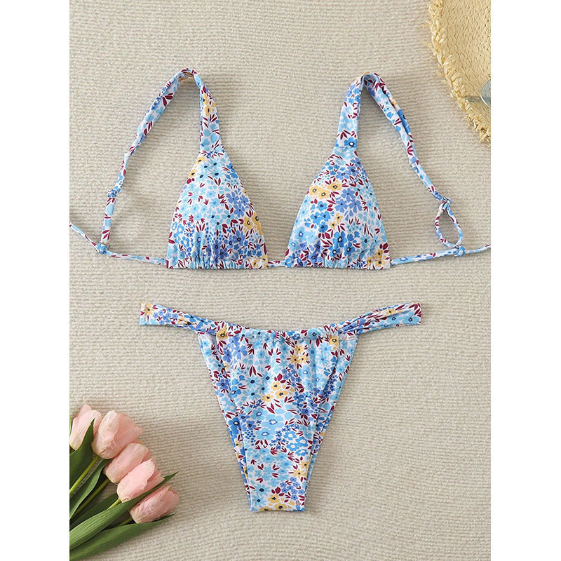 Maillots de bain bicolores européens et américains pour femmes Bikini