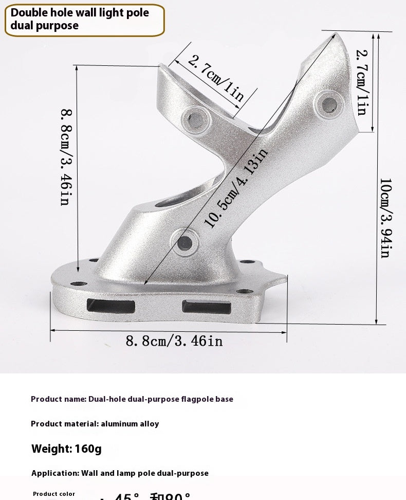 180 Degree Ajustable Outdoor Aluminium Alliage Flagpole Base