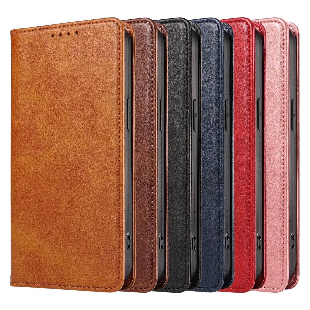 Simple mode Solid couleur en cuir boîtier de téléphone magnétique