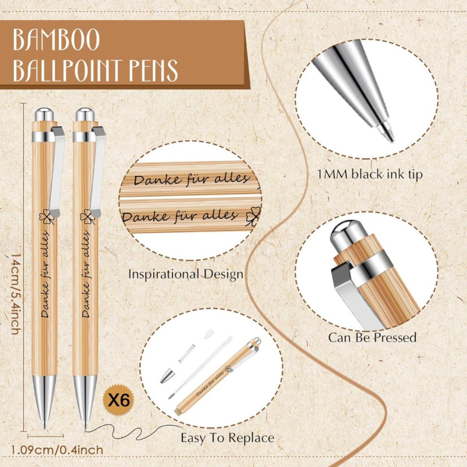 Ensemble de cadeaux pour les enseignants préscolaires: comprend 6 crayons en bois et 6 cahiers de notes—A Pratique Tha