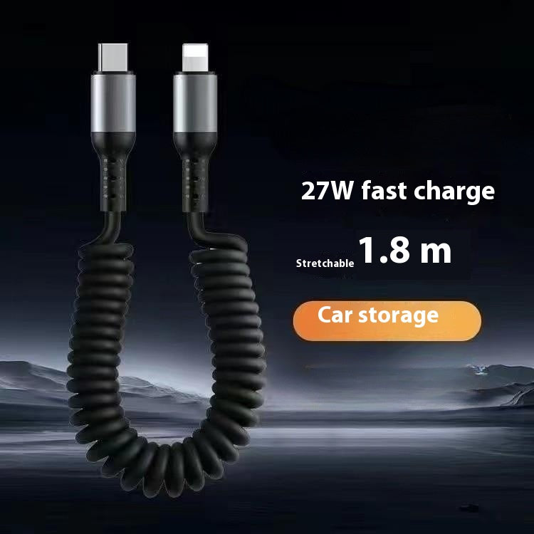 Câble de recharge de téléphone mobile de stockage rétractable à ressort