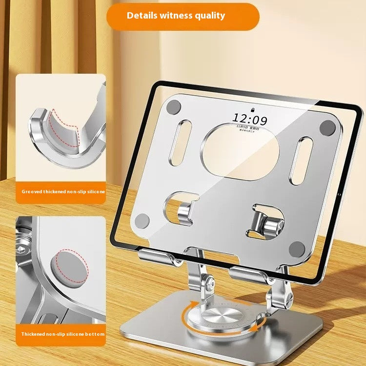 Support pliant de bureau en alliage d'aluminium rotatif à 360 degrés