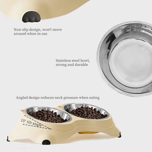 Base anti-dérapante Double Cat Food Bowl