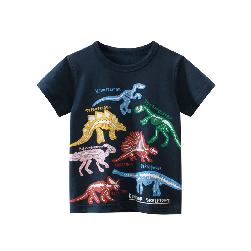 T-shirt à manches courtes Dinosaure Cartoon Vêtements bébé
