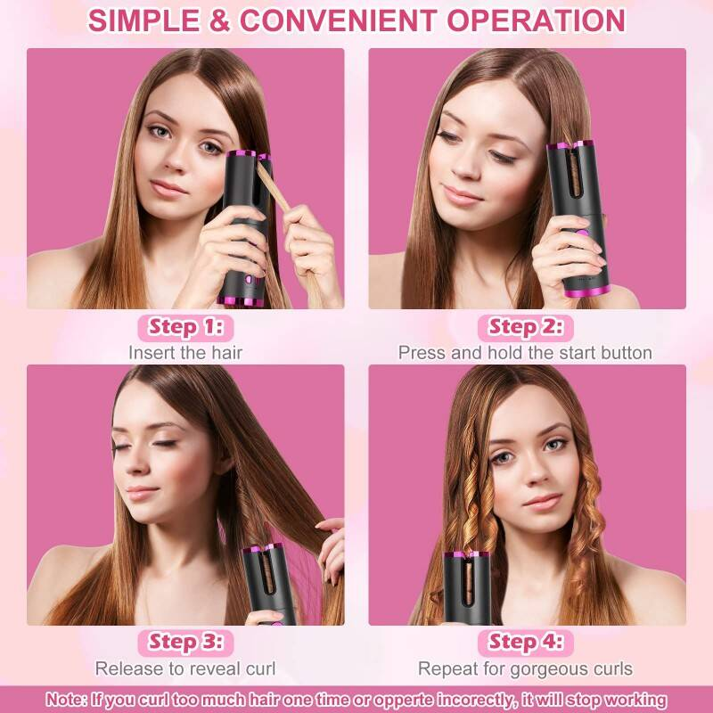 Curler automatique des cheveux sans fil et curler sans fil pour un style sans effort