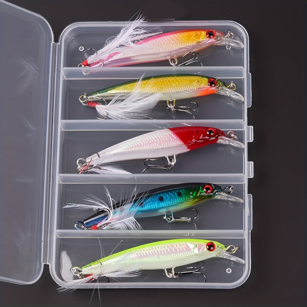 Ensemble de 5 pièces en lure de mennow Bait 9 Cm